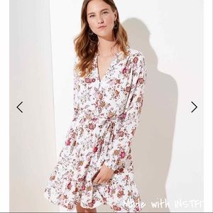 NWT LOFT Floral Ruffle Hem dress XL ~OUT OF STOCK!